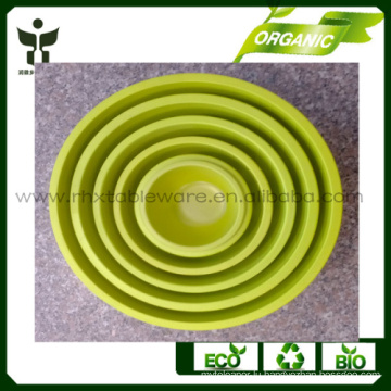 Bamboo fiber salad bowl in round shape